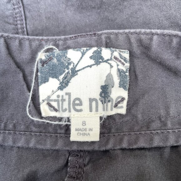 Title Nine Skirt Size 8 Y2K Embroidered Pocket Cargo Mini Gray Outdoor Hiking - Picture 4 of 5